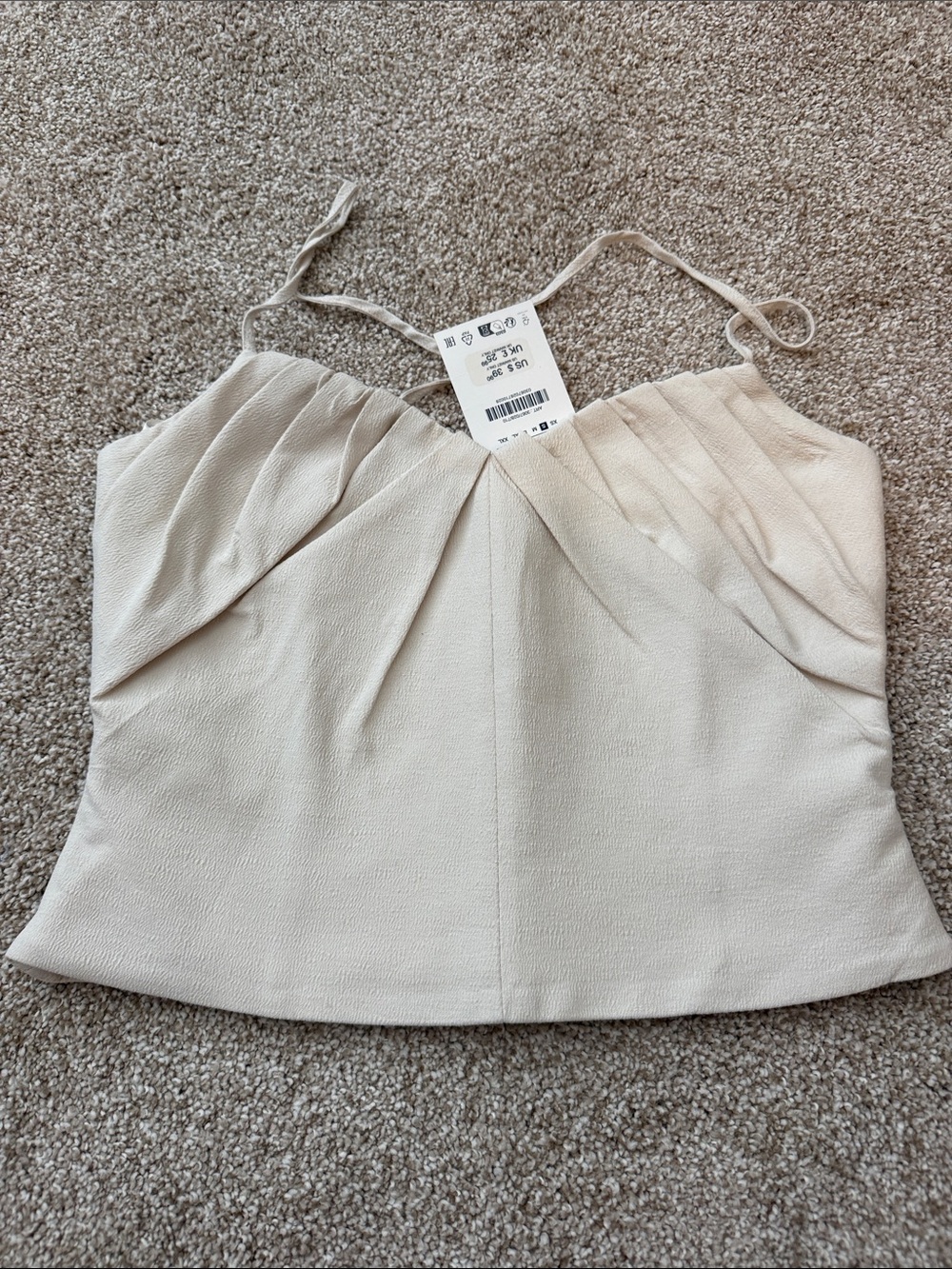 Zara Cream Spaghetti-Strap Cami Top